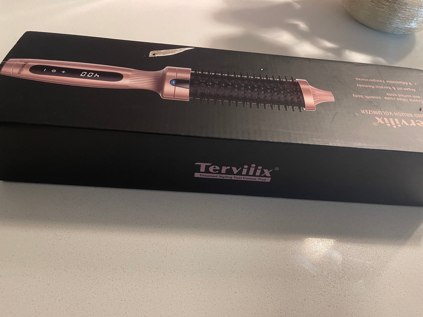 Terviiix Hot Brush 1.5 Inch Ceramic Tourmaline Ionic Curling Iron Heated Brush