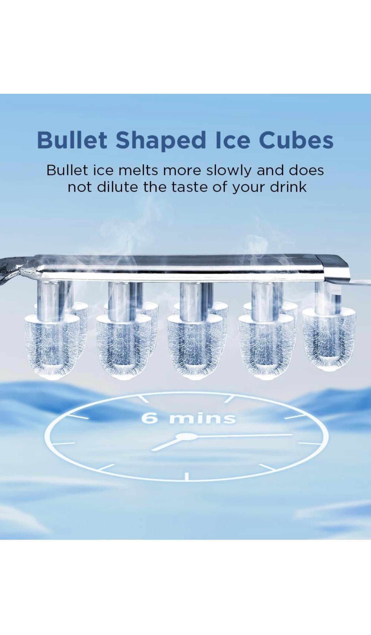 EUHOMY Ice Maker Machine Countertop with Handle, 26lbs/24H