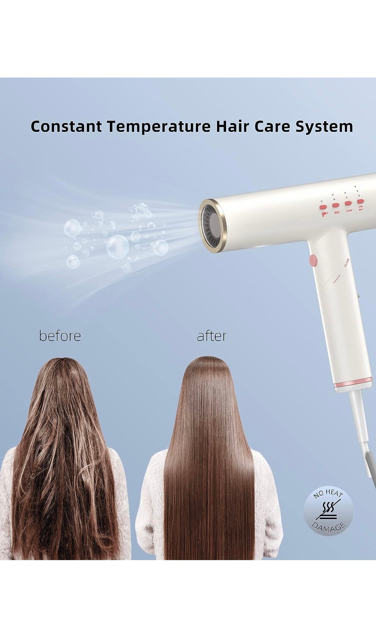 SKANWEN Ionic Hair Dryer with Folding Handle, 110,000 RPM High-Speed Blow Dryer