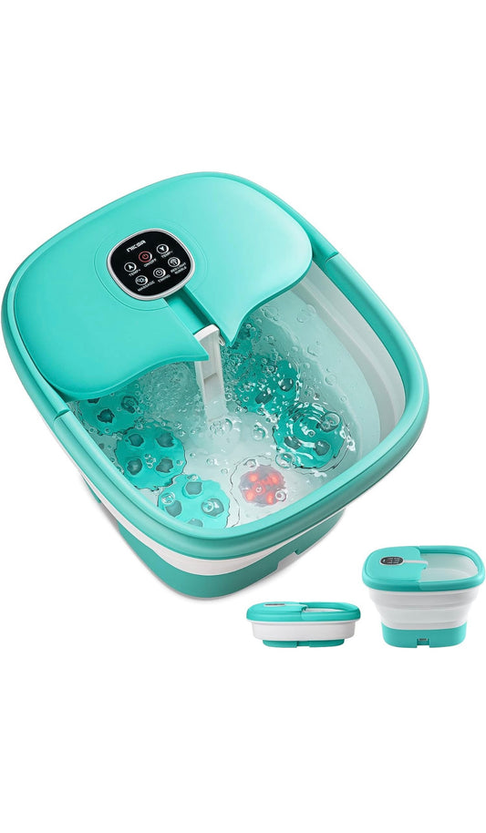 Niksa Collapsible Foot Spa Bath Massager with Heat, Bubbles