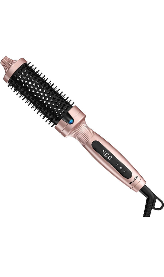 Terviiix Hot Brush 1.5 Inch Ceramic Tourmaline Ionic Curling Iron Heated Brush