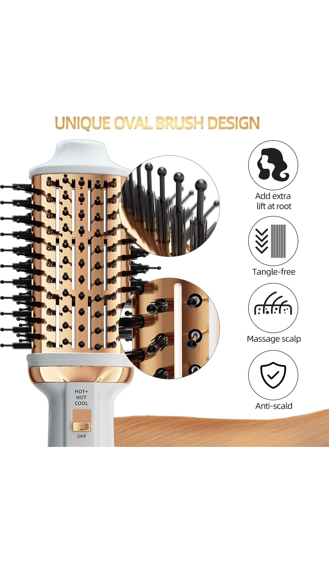 Plavogue Hair Dryer Brush,Dual Voltage Blow Dryer Brush Volumizer